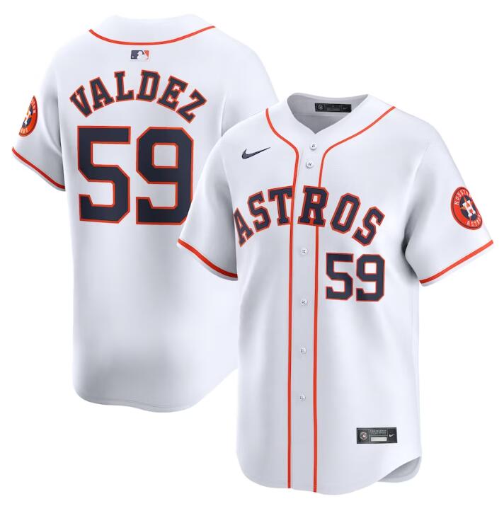 Toddler Houston Astros #59 Framber Valdez White 2024 Home Limited Stitched Baseball Jersey